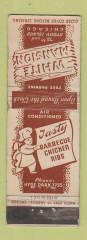 Matchbook Cover - White Mansion Chicago IL BBQ WORN