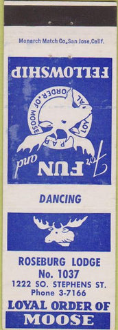 Matchbook Cover - Matchbook Cover Moose Lodge Roseburg OR