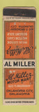 Matchbook Cover - Al Mill Motor Mart Cars Oklahoma City OK WORN