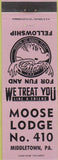 Matchbook Cover - Matchbook Cover Moose Lodge Middletown PA
