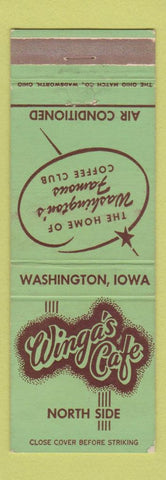 Matchbook Cover - Winga's Cafe Washington IA