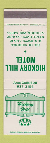 Matchbook Cover - Hickory Hill Motel Viroqua WI
