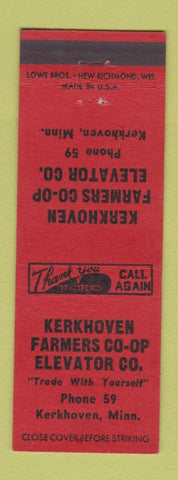 Matchbook Cover - Kerkhoven Farmers COOP Elevator Kerkhoven MN low phone #