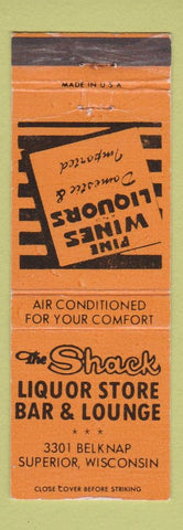 Matchbook Cover - Shack Liquor Store Bar Lounge Superior WI