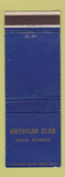 Matchbook Cover - American Club Kohler WI