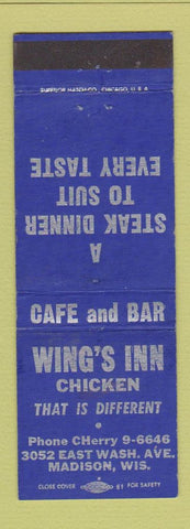 Matchbook Cover - Wing's Cafe Madison WI