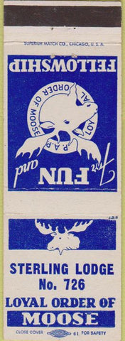 Matchbook Cover - Matchbook Cover Moose Lodge Sterling IL