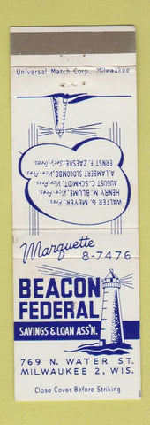 Matchbook Cover - Beacon Federal Savings and Loan Milwaukee WI