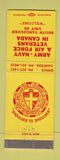 Matchbook Cover - Army Navy Air Force Veterans Canada Vancouver BC