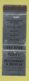 Matchbook Cover - Ellen's Restaurant Drive In Waukesha WI
