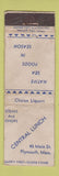 Matchbook Cover - General Lunch Plymouth MA WORN