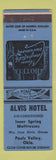 Matchbook Cover - Alvis Hotel Pauls Valley OK