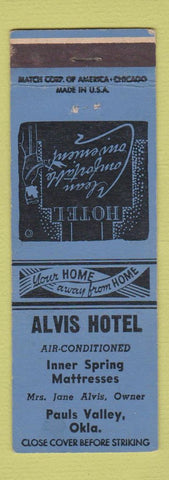 Matchbook Cover - Alvis Hotel Pauls Valley OK