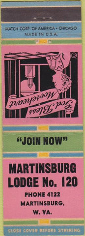 Matchbook Cover - Matchbook Cover Moose Lodge Martinsburg WV