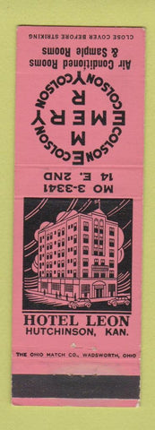 Matchbook Cover - Hotel Leon Hutchinson KS
