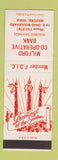 Matchbook Cover - Milford COOP Bank Milford IA Christmas SAMPLE