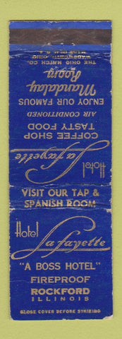 Matchbook Cover - Hotel Lafayette Boss Hotel Rockford IL WORN