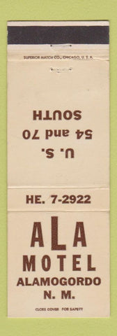 Matchbook Cover - Ala Motel Alamogordo NM