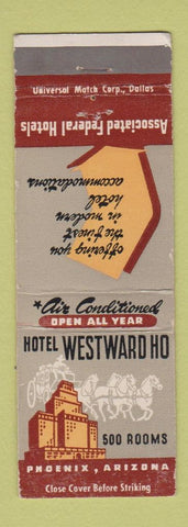 Matchbook Cover - Hotel Westward Ho Phoenix AZ WEAR