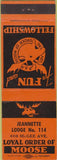 Matchbook Cover - Matchbook Cover Moose Lodge Jeannette PA