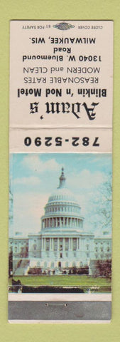Matchbook Cover - Adams Blink n Nod Motel Milwaukee WI