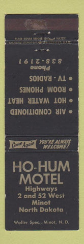 Matchbook Cover - Ho Hum Motel Minot ND