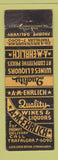 Matchbook Cover - Amerhrlich Liquor  WEAR