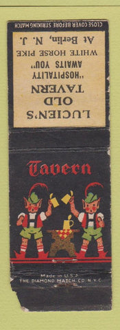 Matchbook Cover - Lucien's Old Tavern Berlin NJ WORN POOR STRIKER