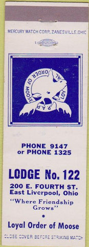 Matchbook Cover - Matchbook Cover Moose Lodge East Liverpool OH