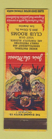 Matchbook Cover - Moose Club Los Angeles CA