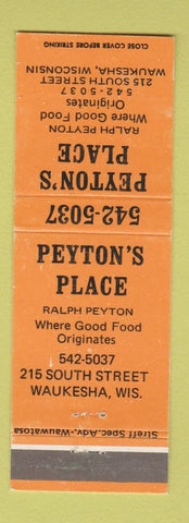 Matchbook Cover - Peyton's Place Waukesha WI