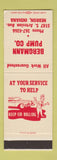 Matchbook Cover - Bergmann Pump Hebron IN SAMPLE
