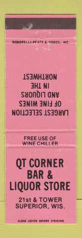 Matchbook Cover - QT Corner Bar Liquor Superior WI
