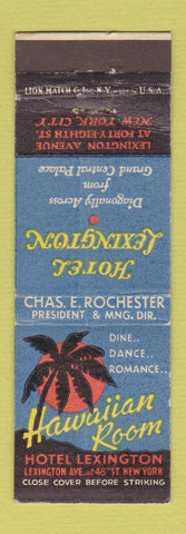 Matchbook Cover - Hotel Lexington New York City Hawaiian Room