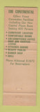 Matchbook Cover - Hotel Continental Washington DC