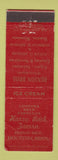 Matchbook Cover - Hurry Back Tavern Houston MN Benson Bros WEAR