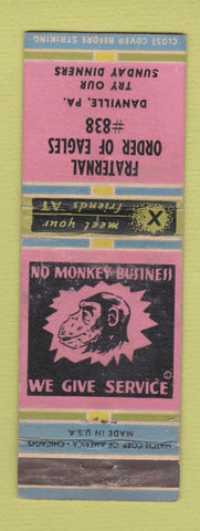 Matchbook Cover - Eagles Club Danville PA WEAR