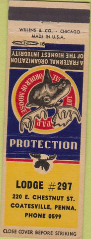 Matchbook Cover - Matchbook Cover Moose Lodge Coatesville PA