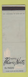 Matchbook Cover - Hotel Paso Del Norte El Paso TX WEAR BLUE