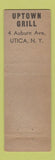 Matchbook Cover - Bob Paul Uptown Grill Utica NY MERCHANTS