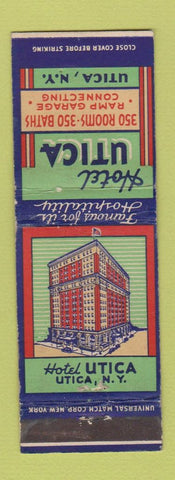 Matchbook Cover - Hotel Utica NY