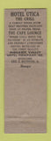 Matchbook Cover - Hotel Utica NY