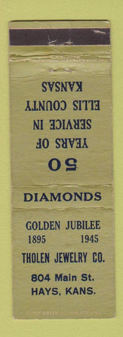 Matchbook Cover - Tholen Jewelry Hays KS 1945 WEAR