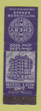Matchbook Cover - Hotel Leon Hutchinson KS WEAR