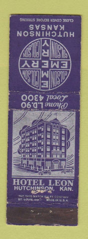 Matchbook Cover - Hotel Leon Hutchinson KS WEAR
