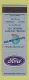 Matchbook Cover - White County Motors Ford Searcy AR low phone #
