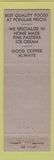 Matchbook Cover - Gambini's Plymouth MA MERCHANTS WEAR