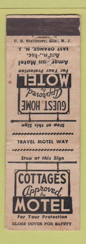 Matchbook Cover - American Motel Association East Orange NJ WORN