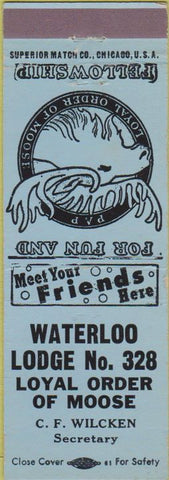 Matchbook Cover - Matchbook Cover Moose Lodge Waterloo IA