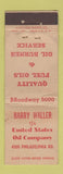 Matchbook Cover - Harry Waller United States Oil WORN